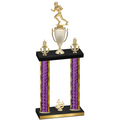 Double Purple Glacier Fourth Place Football Trophy