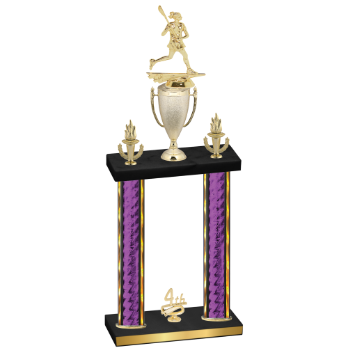 Double Purple Glacier Fourth Place Lacrosse Trophy