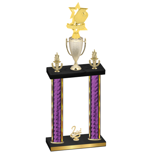 Double Purple Glacier Second Place Pickleball Trophy