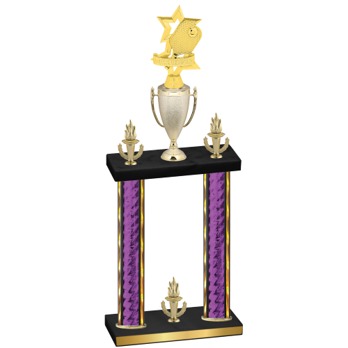 Double Purple Glacier Victory Pickleball Trophy