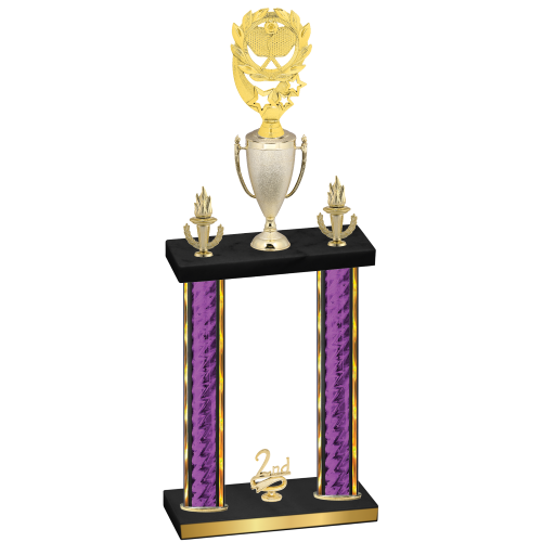 Double Purple Glacier Second Place Pickleball Trophy