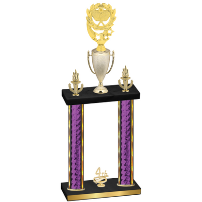 Double Purple Glacier Fourth Place Pickleball Trophy