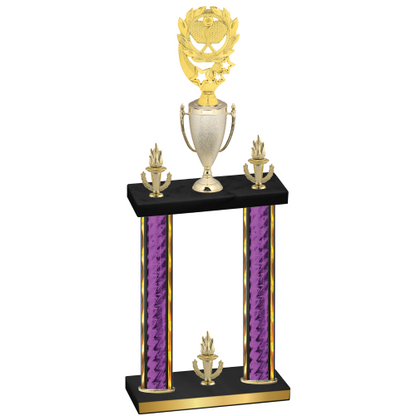 Double Purple Glacier Victory Pickleball Trophy