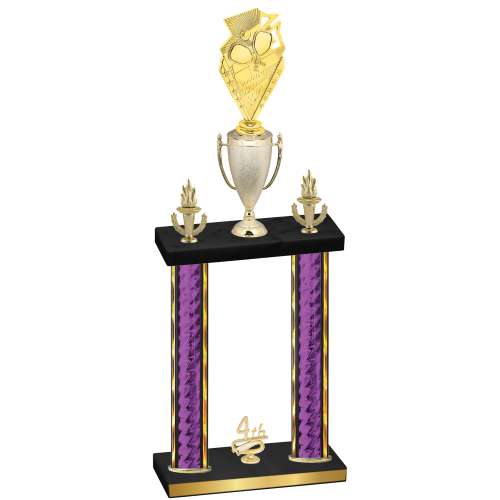 Double Purple Glacier Fourth Place Pickleball Trophy