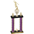 Double Purple Glacier Fourth Place Basketball Trophy