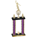 Double Purple Glacier Fourth Place Basketball Trophy