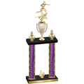 Double Purple Glacier Fourth Place Flag Football Trophy