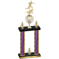 Double Purple Glacier Victory Flag Football Trophy
