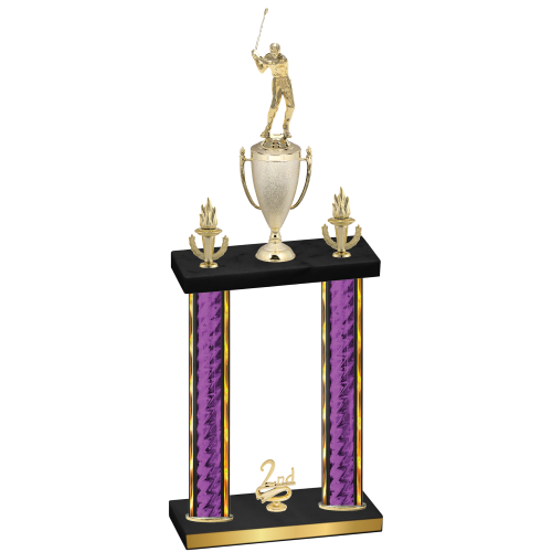 Double Purple Glacier Second Place Golf Trophy