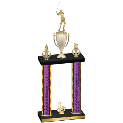 Double Purple Glacier Third Place Golf Trophy