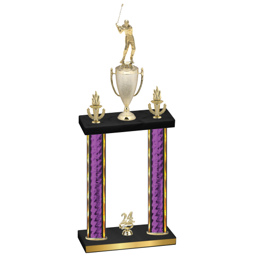 Double Purple Glacier Year Golf Trophy