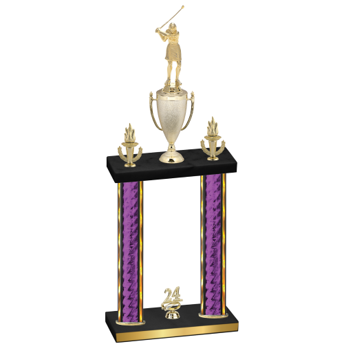 Double Purple Glacier Year Golf Trophy