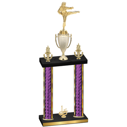 Double Purple Glacier First Place Karate Trophy