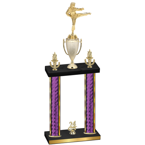 Double Purple Glacier Year Karate Trophy