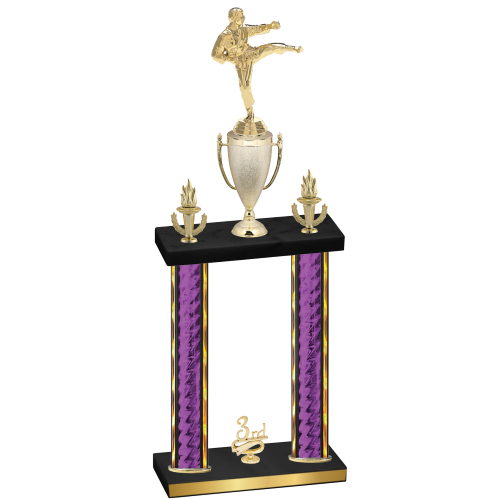 Double Purple Glacier Third Place Karate Trophy