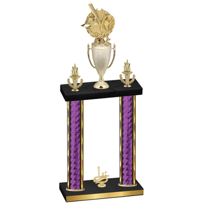 Double Purple Glacier First Place Baseball Trophy