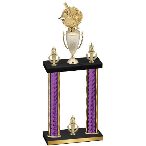 Double Purple Glacier Victory Baseball Trophy