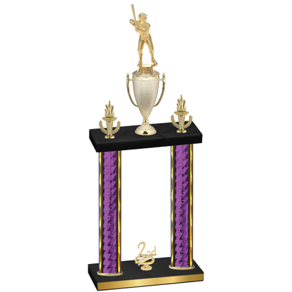 Double Purple Glacier Second Place Baseball Trophy