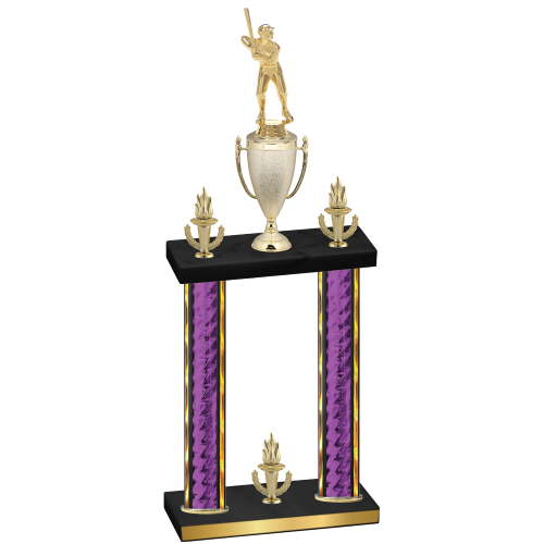 Double Purple Glacier Victory Baseball Trophy