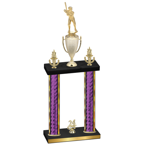 Double Purple Glacier Year Baseball Trophy