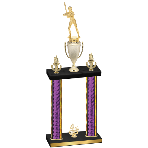 Double Purple Glacier Fourth Place Softball Trophy