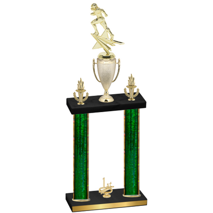 Double Green Glacier First Place Football Trophy
