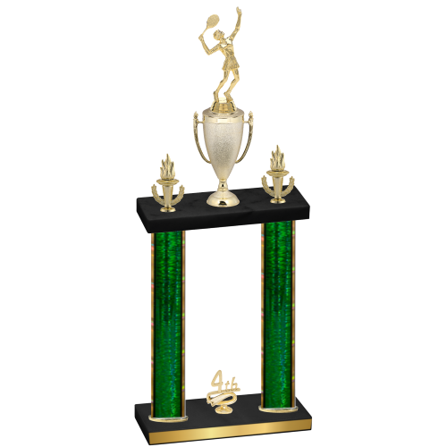 Double Green Glacier Fourth Place Tennis Trophy