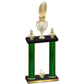 Double Green Glacier Second Place Football Trophy