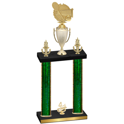 Double Green Glacier Fourth Place Tennis Trophy