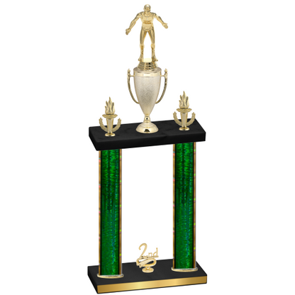 Double Green Glacier Second Place Wrestling Trophy