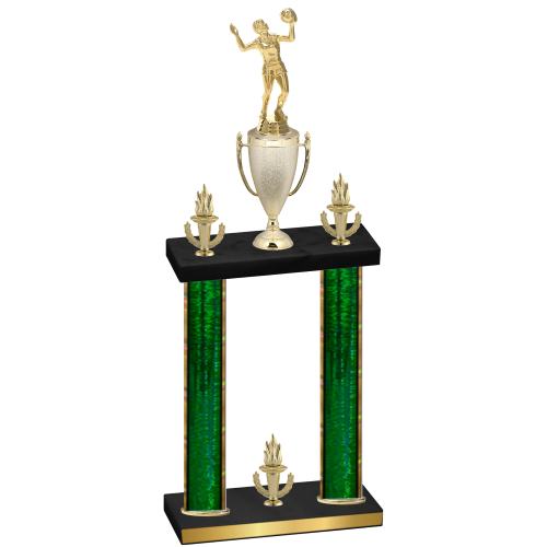 Double Green Glacier Victory Volleyball Trophy