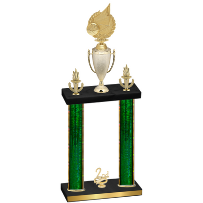 Double Green Glacier Second Place Volleyball Trophy
