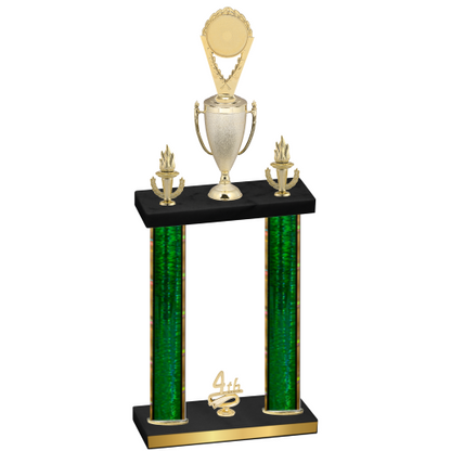Double Green Glacier Fourth Place Insert Trophy