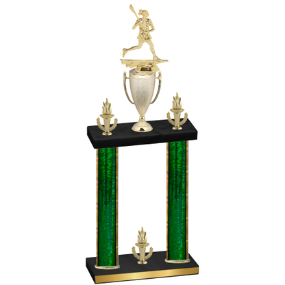 Double Green Glacier Victory Lacrosse Trophy