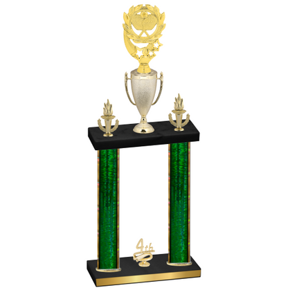 Double Green Glacier Fourth Place Pickleball Trophy