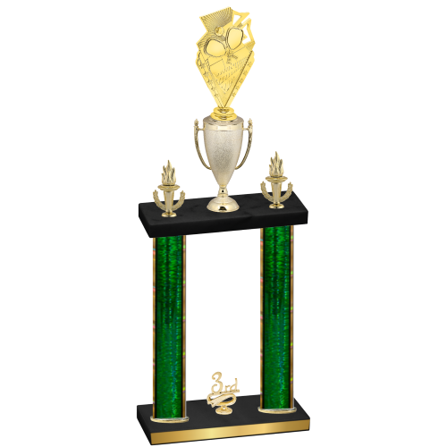 Double Green Glacier Third Place Pickleball Trophy
