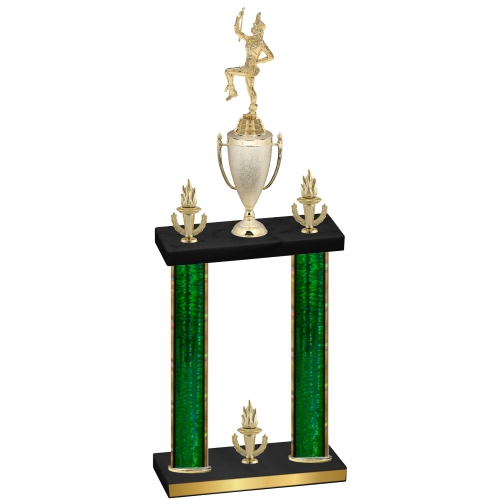 Double Green Glacier Victory Majorette Trophy