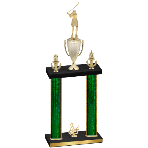 Double Green Glacier Third Place Golf Trophy