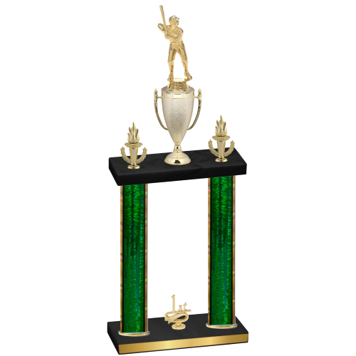 Double Green Glacier First Place Baseball Trophy