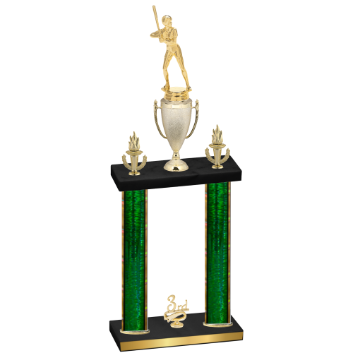 Double Green Glacier Third Place Softball Trophy