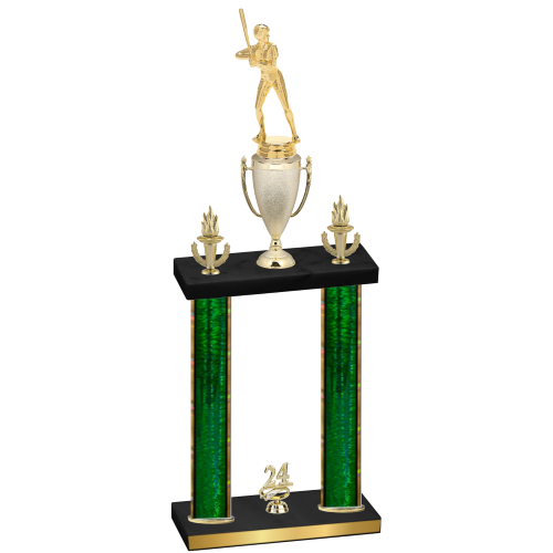 Double Green Glacier Year Softball Trophy