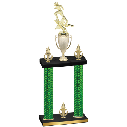 Double Green Carbon Fiber Victory Football Trophy