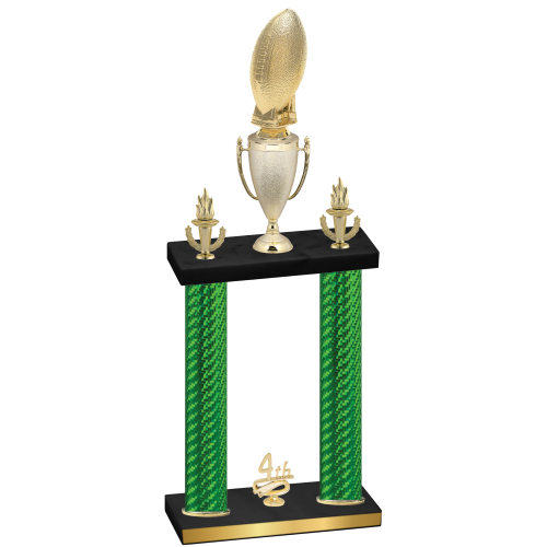 Double Green Carbon Fiber Fourth Place Football Trophy