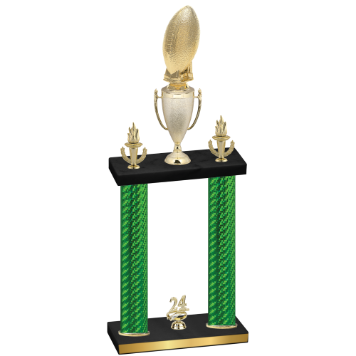 Double Green Carbon Fiber Year Football Trophy