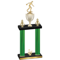 Double Green Carbon Fiber Second Place Bowling Trophy