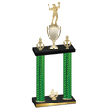 Double Green Carbon Fiber Fourth Place Volleyball Trophy