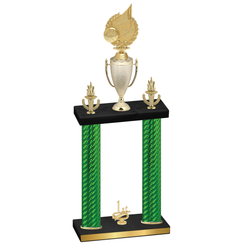 Double Green Carbon Fiber First Place Volleyball Trophy