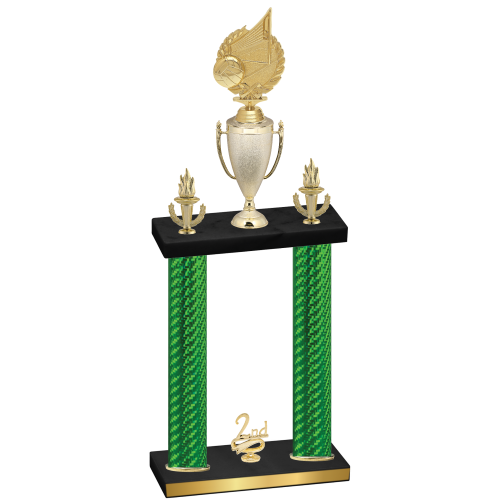 Double Green Carbon Fiber Second Place Volleyball Trophy