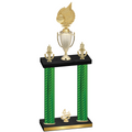 Double Green Carbon Fiber Fourth Place Volleyball Trophy