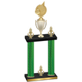 Double Green Carbon Fiber Victory Volleyball Trophy